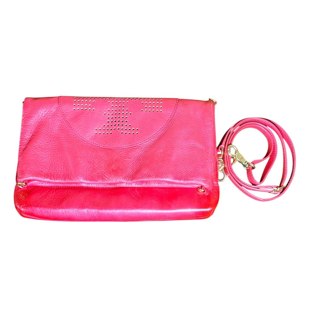EUC - Tory Burch Red Leather Kipp Foldover Convertible Messenger Crossbody Bag